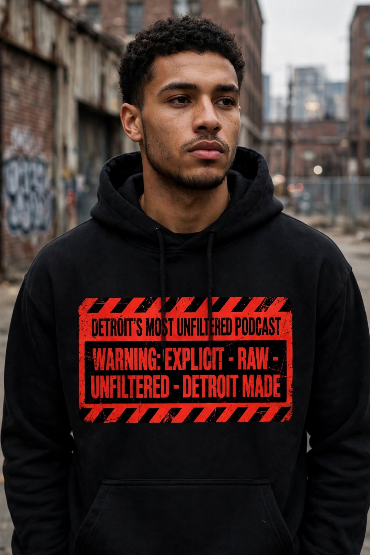 Black Explicit Content hoodie shown from the front