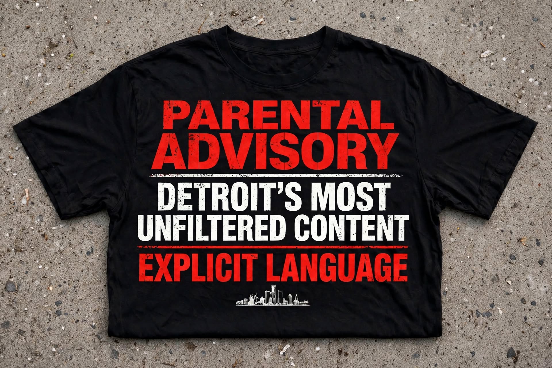 Back print on the black Explicit Content tee