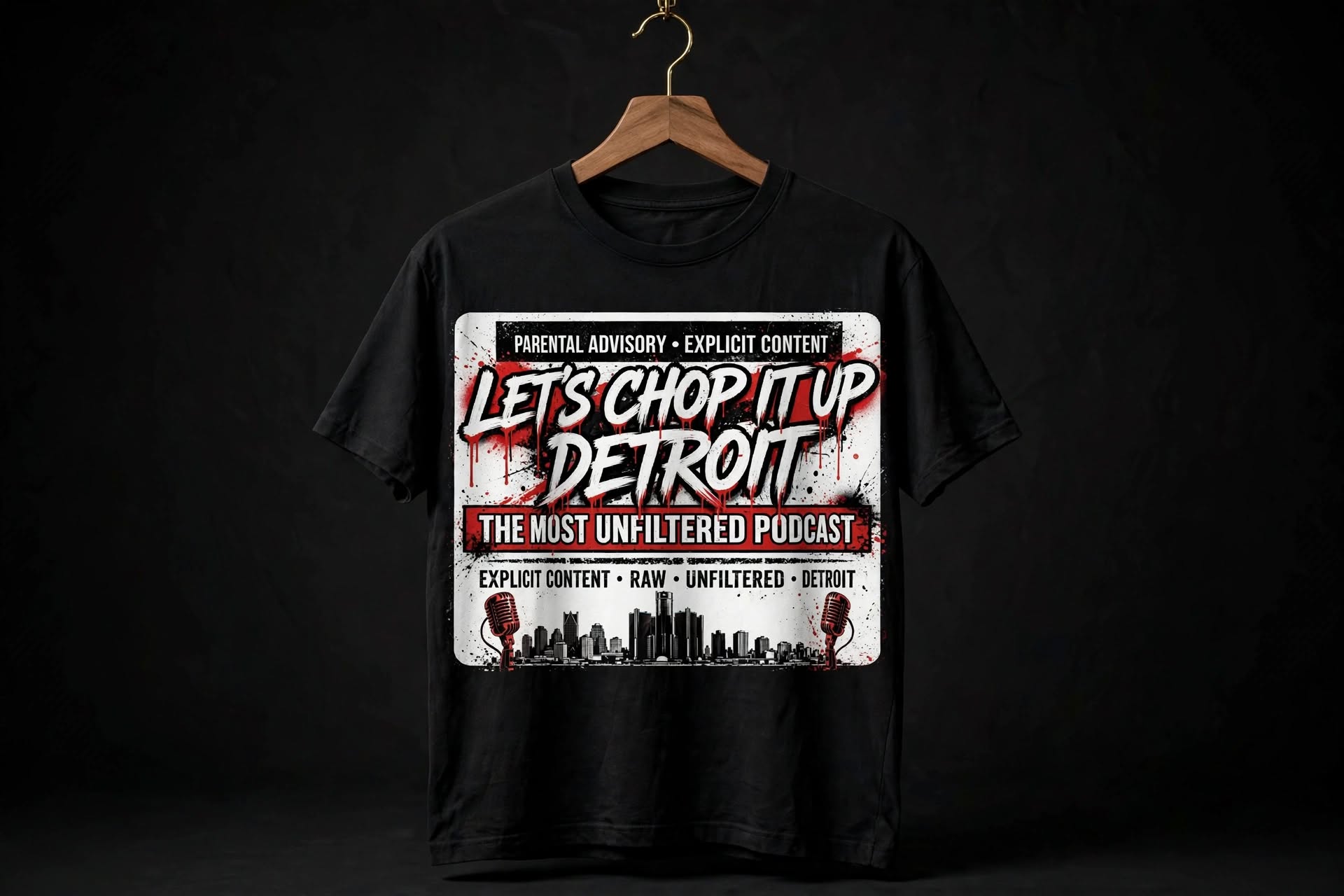 Black Explicit Content warning graphic tee